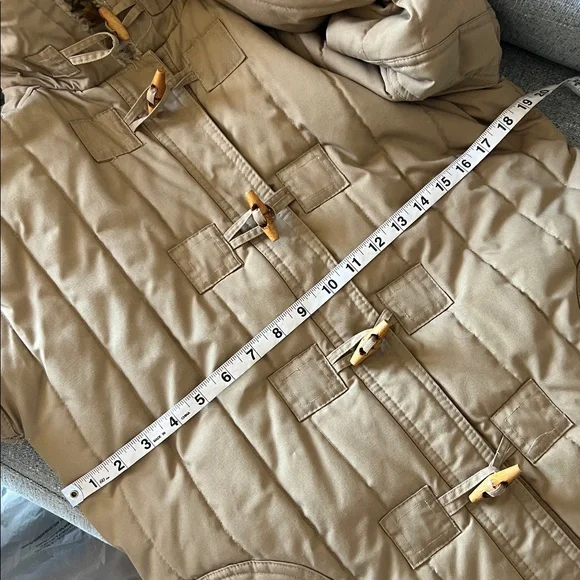 Andy John’s Barn coat jacket tan with zip toggle buttons Vintage size 10 - Picture 12 of 14